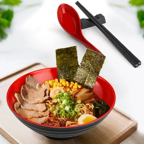 Vista 3 de Lyellfe Juego de cuencos de ramen japonés de 16 piezas, 4 piezas, calidad