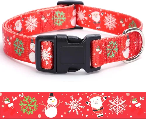 Vista 12 de Collar reflectante para perros con hebilla, collares de nailon ajustables de seguridad para perros pequeños, medianos y grandes, color negro XXS