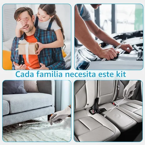 Vista 7 de Juego de herramientas de recogida magnética flexible de 2 piezas, 5 libras, recogida de extensión flexible de resorte de 23.6 pulgadas, con diseño