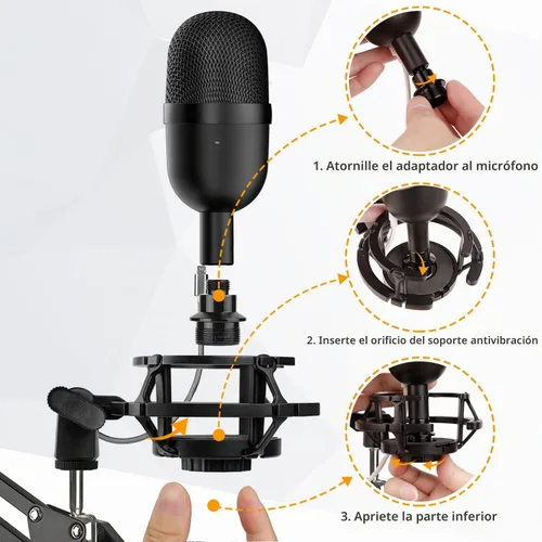 Vista 5 de Razer Seiren Mini Brazo Articulado Soporte de Micrófono con Filtro Pop, Soporte Antivibración, Abrazadera Resistente Mejorada, Soporte de Brazo