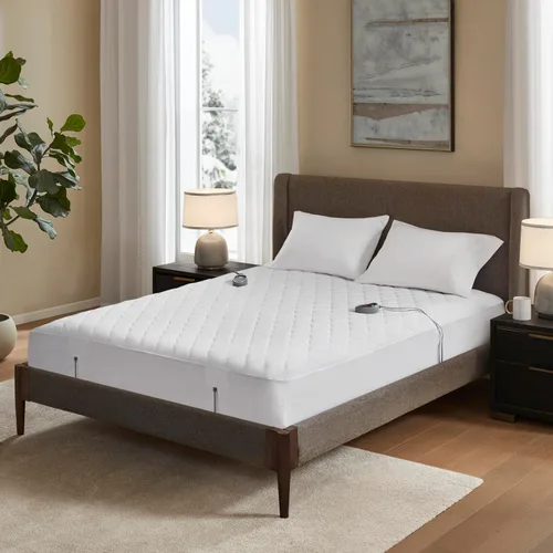 Vista 13 de Beautyrest - Cubrecolchón de algodón con calefacción - Calentador de cama con controlador de 20 ajustes de calor, temporizador de apagado