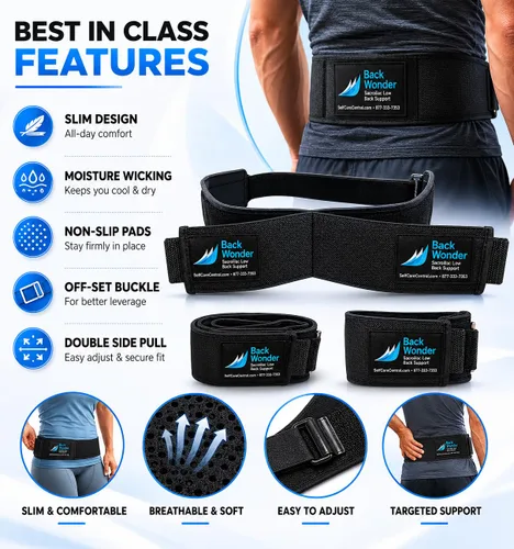 Vista 3 de SI Belt - Cinturón de apoyo para articulaciones sacroilíacas para hombres y mujeres, ideal para ciática y alivio del dolor de espalda baja Para
