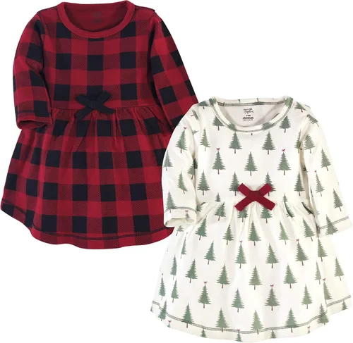 Vista 70 de Touched by Nature - Vestidos de manga corta y manga larga de algodón orgánico para niñas pequeñas, bebés y mujeres Manga larga con flores abstractas