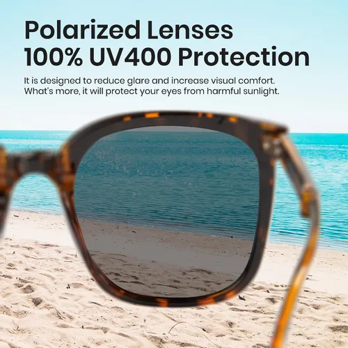 Vista 4 de Cyxus Square Folding Foldable Sunglasses Women Men Uv400 Protection Anti Glare TR90 Ultralight Foldable