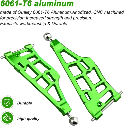 Vista 2 de Brazos de suspensión inferiores delanteros de aluminio para Arrma 1/8 Kraton/Outcast/Notorious/Talion 6S BLX, piezas de actualización, reemplaza