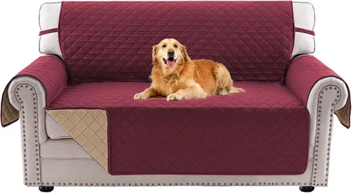 Vista 22 de PrinceDeco Funda de sofá para perros, lavable y reversible, apta para mascotas, resistente al agua, protector de muebles con correas elásticas