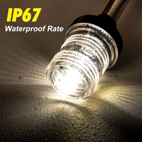 Vista 3 de Luz LED blanca plegable para popa de lancha, anclaje, para pontón y lancha de pesca (12 pulgadas)