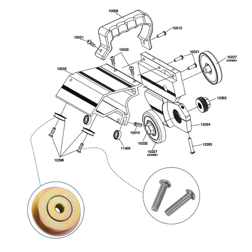 Vista 7 de Kit de rodamientos de riel de corte para rodillos Tapco Pro y Max Siding Brake 12334, tornillos 12364, tuercas de bloqueo de acero de aleación 10094