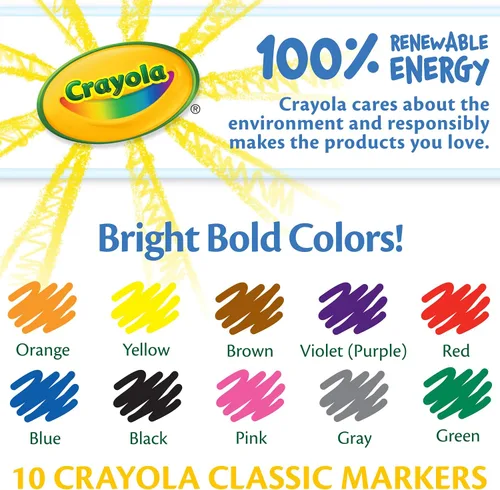 Vista 7 de Marcadores de línea fina Crayola, paquete de 200 unidades, marcadores a granel para niños para preescolar, jardín de infantes, aulas de primaria