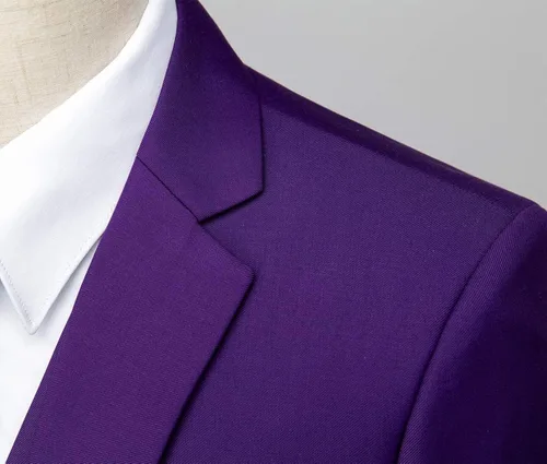 Vista 6 de MOGU Traje ajustado de 2 piezas para hombre, para baile de graduación, negocios, boda, baile (chaqueta de traje + pantalones)