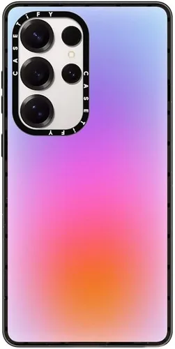 Vista 204 de CASETiFY Funda de impacto para Galaxy S22+ - Adhesivo Aries Moross, color negro transparente