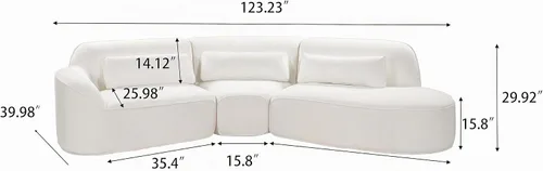 Vista 2 de Christopher Knight Home Kiin - Sofá modular modular de 123 pulgadas, moderno sofá grande curvado, cómodo sofá modular tapizado para sala de estar