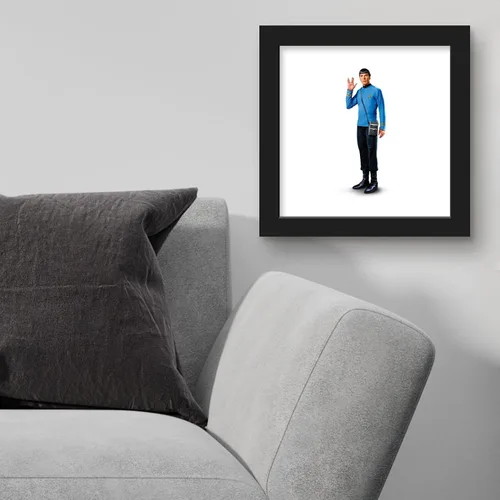 Vista 3 de Trends International Gallery Pops Star Trek - Póster de pared Spock Vulcan Salute de 12.00 x 12.00 pulgadas, versión de marco negro