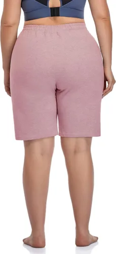 Vista 5 de ZERDOCEAN Pantalones cortos deportivos casuales para mujer, talla grande, para descansar, yoga, pijama, caminar, pantalones cortos con bolsillos