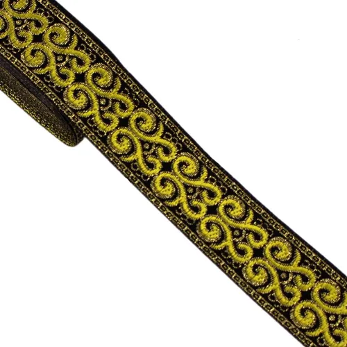 Vista 5 de Patrones de palmette - Cinta de tela tejida con flecos para accesorios de ropa, correas de adorno, cinturones, collares de ancho 1.3 pulgadas por