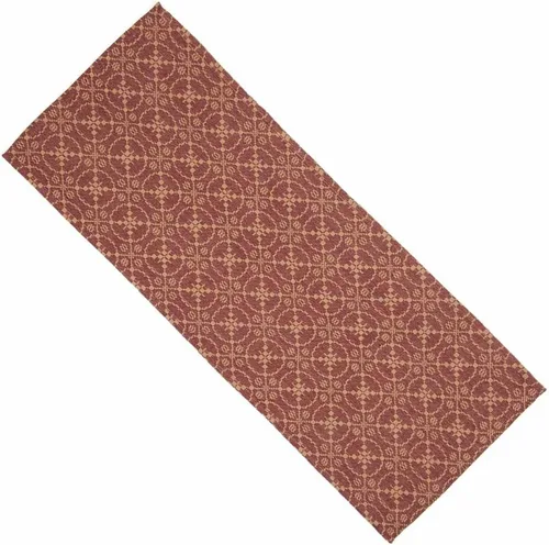 Vista 3 de Home Collection by Raghu Marshfield - Camino de mesa jacquard rojo y bronceado, 14 x 36 pulgadas