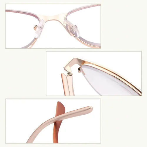 Vista 7 de Gafas de lectura progresivas multifocal, con bisagra de resorte, bloqueo de luz azul, multifocal, sin línea, para mujeres y hombres