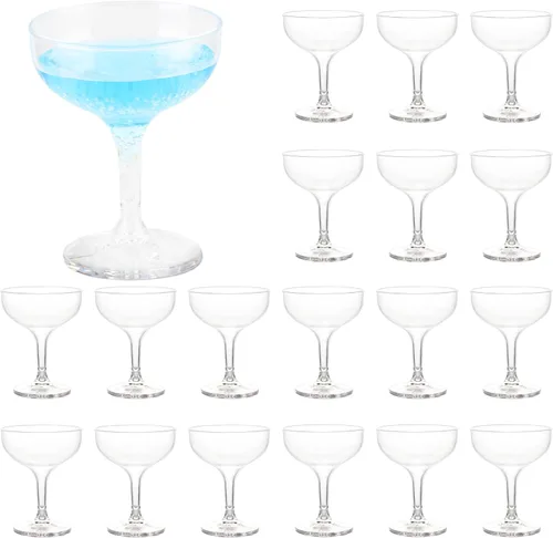 Vista 6 de Juego de 18 vasos de Martini de 5oz de acrílico para torre de champán de fiesta, vasos pequeños de champán de cupé de plástico para Martini