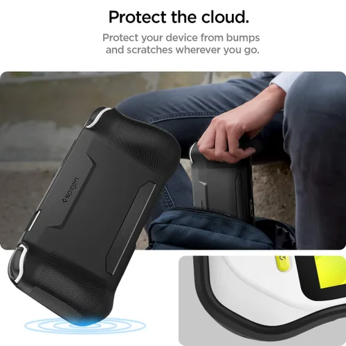 Vista 3 de Spigen Rugged Armor - Funda protectora de mano diseñada para Logitech G Cloud Gaming Accesorios de mano Logitech G Cloud Gaming - Negro mate