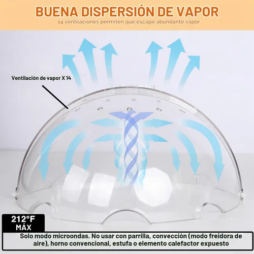 Vista 5 de Cubierta Volteable para Salpicaduras de Microondas, Cubierta de Microondas para Alimentos, Platos, Cubierta de Plato de Microondas Más Alta