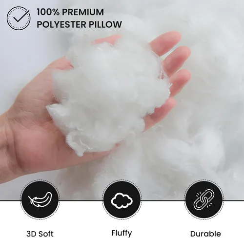 Vista 4 de Foamily Juego de 4 rellenos para almohada hipoalergénicas de primera calidad, con forma cuadrada de poliéster, estándar, blancos