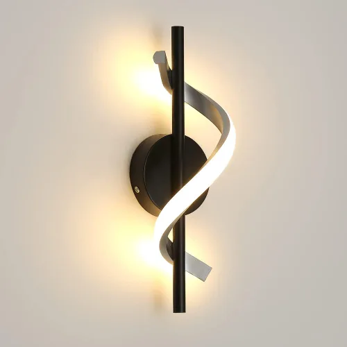 Vista 12 de Juego de 2 apliques de pared modernos con cable de 9 W, lámparas de pared LED de aluminio para dormitorio, sala de estar, pasillo, hotel