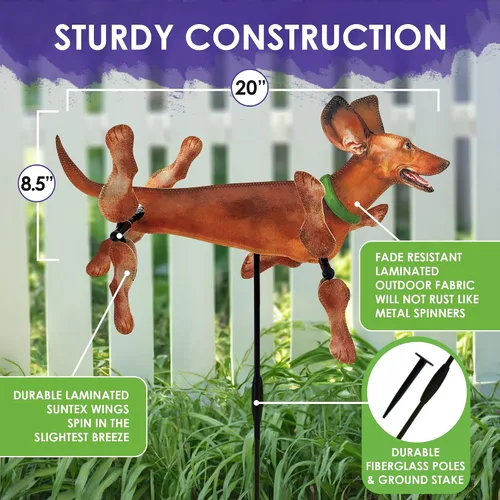 Vista 3 de Premier Kites Whirligig Spinner - 20 pulgadas Dachshund Spinner