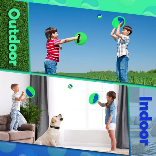 Vista 5 de Charniol Juguetes para niños, juego de lanzar y atrapar, juego de playa, juegos deportivos de pelota al aire libre, juguetes de nailon para niños