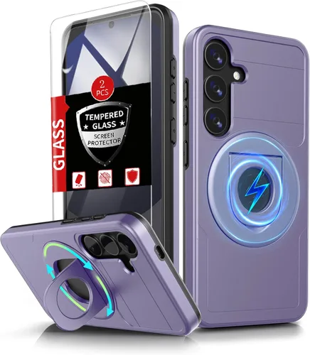 Vista 27 de Funda para Samsung Galaxy S21 FE con 2 protectores de pantalla de vidrio templado, funda con función atril para Samsung Galaxy S21FE con cubierta