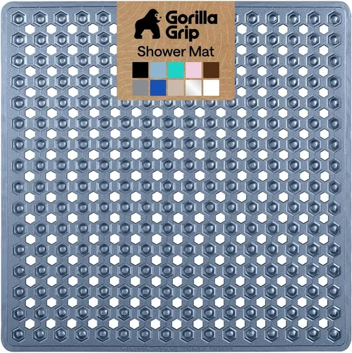 Vista 34 de GORILLA GRIP - Alfombrilla patentada cuadrada para cabina de ducha, alfombrillas pequeñas para el piso de la bañera para duchas de pie, ventosas