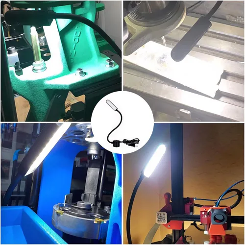 Vista 7 de Luz para máquina de coser, lámpara de trabajo LED, cuello de cisne flexible portátil con base magnética para banco de trabajo, torno, taladro