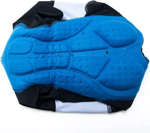 Vista 6 de Uriah Culotte corto con pechera de ciclismo para hombre, color blanco 3D Coolmax Gel
