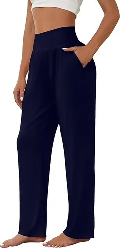 Vista 3 de Neer - Conjunto de 3 pantalones de yoga de pierna ancha para mujer, cómodos, holgados, de cintura alta, pantalones deportivos casuales