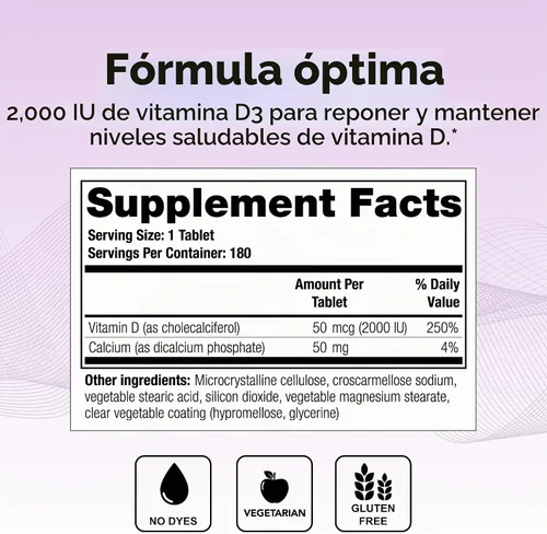 Vista 2 de Theralogix Thera-D 2000 Vitamina D3 - Salud ósea e inmunológica