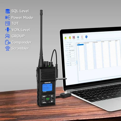 Vista 5 de SAMCOM Radios de 2 vías FPCN30A Radios bidireccionales de largo alcance recargables 5 vatios UHF programables Radios de mano profesionales Walkie