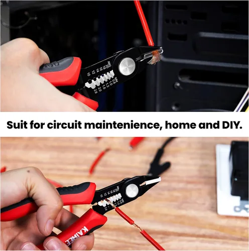 Vista 8 de KAIWEETS Pelacables autoajustable - Herramienta de pelado automático de cables 3 en 1 y cortadores de alambre