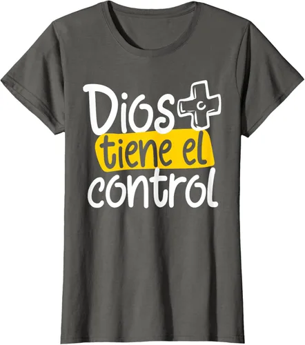 Vista 8 de Regalo Cristiano En Español Christian Spanish Dios Tiene Con Camiseta, Negro