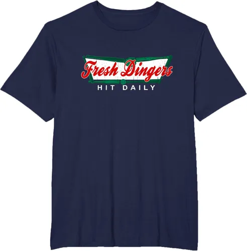 Vista 45 de Camiseta divertida de béisbol y softbol Don't Bunt Hit Fresh Dingers, Negro