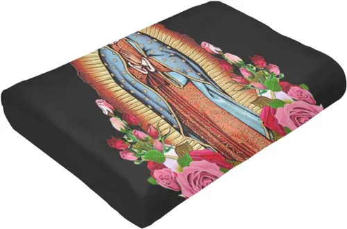 Vista 9 de Manta Virgen María de Nuestra Señora de Guadalupe, suave y acogedora, para sofá, cama, caravana, 40 x 30 pulgadas