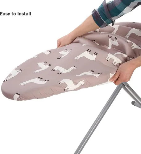Vista 5 de Funda para tabla de planchar y almohadilla de tamaño estándar de 15 x 54 pulgadas, 3 pares de correas de cierre de , bordes elásticos, cubierta