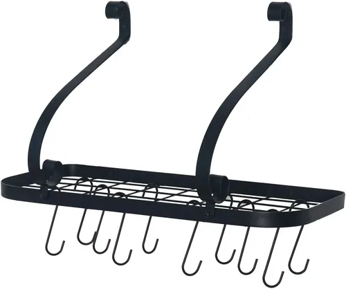 Vista 6 de Ochine Estantes flotantes de pared para cocina, baño, estantes montados en la pared, de madera rústica, estante de especias de cocina con barra