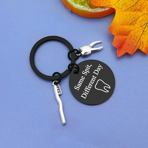 Vista 6 de Regalos para dentistas para mujeres, higienista dental, regalos para estudiantes, regalo de asistente dental, divertido llavero de dentista, regalos