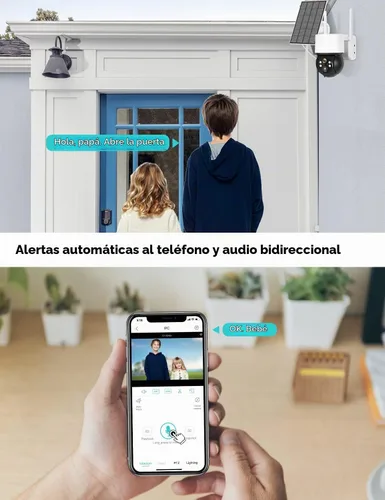 Vista 7 de Cámara de seguridad al aire libre, 2K/3MP Cámaras de seguridad de visión nocturna inalámbricas al aire libre con sensor de movimiento PIR IP66