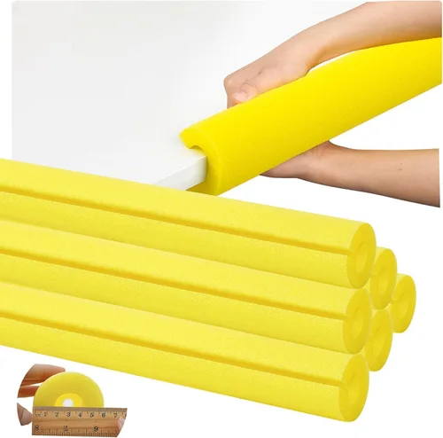 Vista 9 de Hanaive Negro 6 piezas Tubo de espuma de poliuretano para aislamiento de tuberías, fideos de piscina jumbo pre-ranurados, tubo grande de espuma