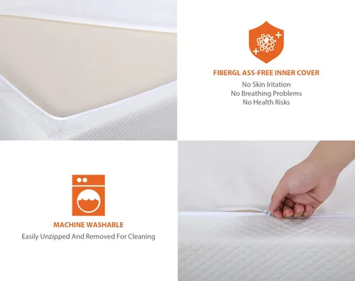 Vista 7 de Colchón individual de 6 pulgadas, espuma viscoelástica de gel para un sueño fresco y alivio de presión, almohadilla firme media, cama en una caja