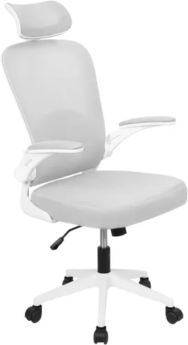 Vista 9 de Silla de oficina ergonómica, silla de juegos de PC, silla giratoria de malla ajustable para computadora, silla de oficina con reposacabezas