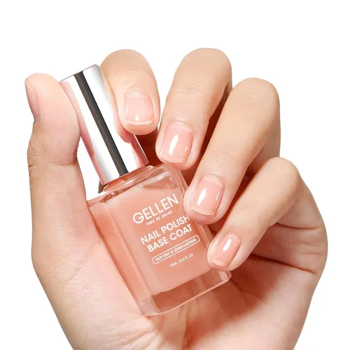 Vista 9 de GELLEN Esmalte de uñas transparente para capa final, esmalte de uñas brillante y regular, fórmula de calcio fortalece las uñas, secado rápido al