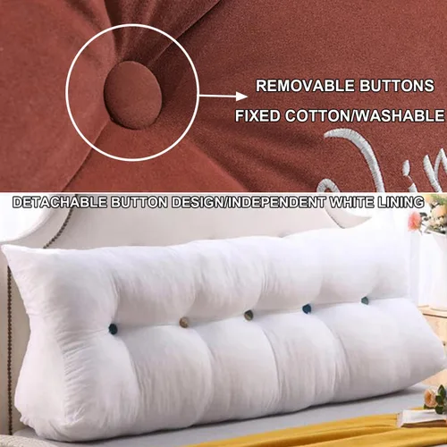 Vista 2 de Almohada de cabecera con cuña para lectura, respaldo de vellón, almohada de descanso de lectura, cojín triangular grande para la espalda, almohada
