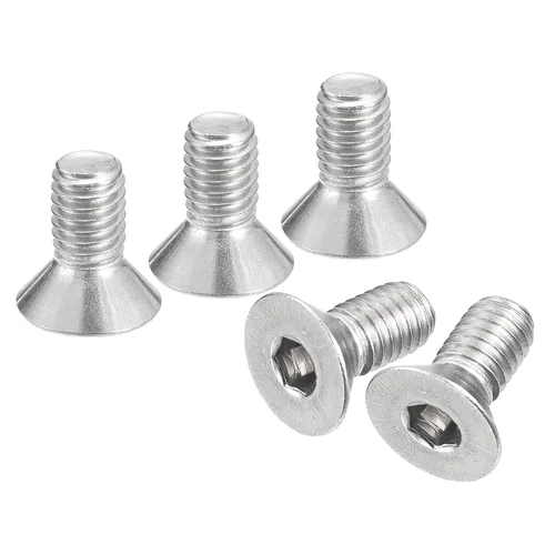 Vista 25 de uxcell tornillos de cabeza avellanada plana #8-32x1/2, 25 piezas de tornillos de cabeza plana con llave hexagonal de acero inoxidable 304, rosca