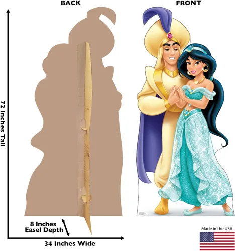 Vista 2 de Cardboard People Figura de Cartón Recortable de Aladdin y Jasmine - Disney